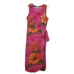 (Ju) Y2K Vintage RIKKI SUE Womens Dress Size XL Wrap Maxi Floral Fairycore